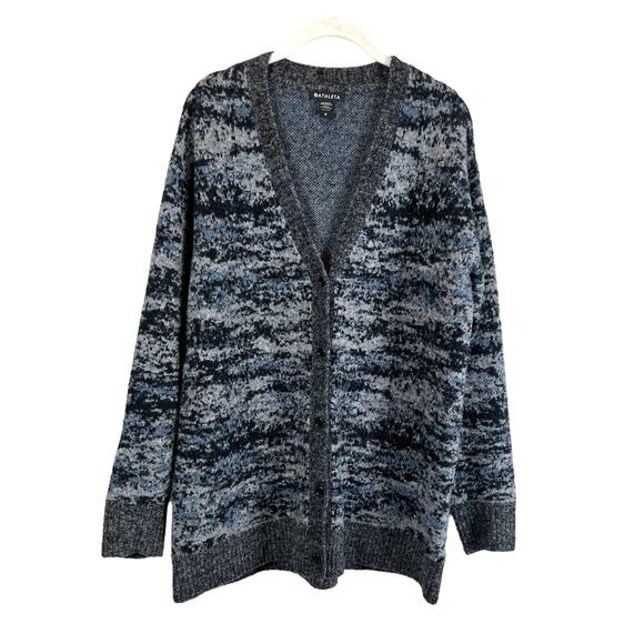 Athleta Westlake Textured Cardigan Sweater in Fog Camo Cool Women's M - Picture 6 of 12